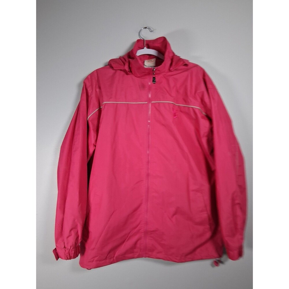 Dimco Apparel Vintage Rain Jacket Womens Large Pink Removable Hood Drawstring